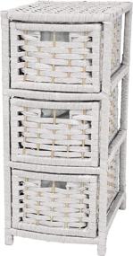 img 1 attached to 🚪 Exquisite Oriental Furniture: 25" Natural Fiber Chest of Drawers in Elegant White