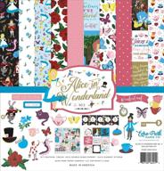 🎩 echo park paper company alice in wonderland no. 2 collection kit: vibrant shades of blue, black, pink & red for dynamic paper crafts logo