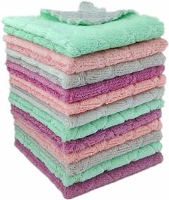 img 4 attached to 🧽 QURIPE 12-Pack 9.85"x9.85" Microfiber Cleaning Cloth: Premium Dishcloths for Kitchen, Glass, and Household Cleaning