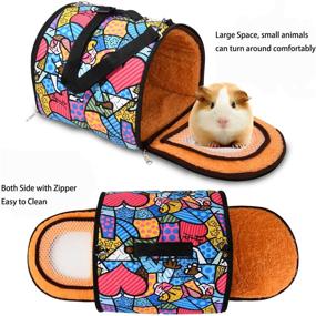 img 3 attached to 🐹 Portable Guinea Pig Carrier: Enhanced Breathability, Detachable Strap, Mesh Door - Ideal for Small Animals like Hamsters, Hedgehogs, Chinchillas, and More!