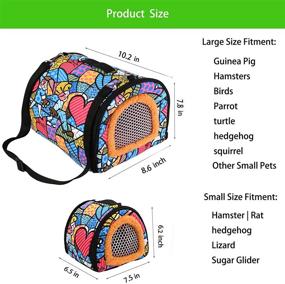 img 2 attached to 🐹 Portable Guinea Pig Carrier: Enhanced Breathability, Detachable Strap, Mesh Door - Ideal for Small Animals like Hamsters, Hedgehogs, Chinchillas, and More!