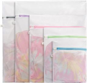 img 4 attached to 👗 CCidea 5 Pack Mesh Laundry Bag for Delicates: Protecting Your Clothes in the Washing Machine with Zipper Closure