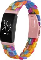 🌈 миималл радужный ремешок из смолы для fitbit inspire/ace 2/inspire hr - стильные браслеты для лучшего мониторинга фитнеса логотип