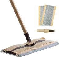 🧹 eyliden flat mop - 2pcs reusable microfiber mop pads with telescopic handle and dirt removal scraper - ideal cleaning tool for home and commercial hardwood, laminate, and tile floors logo