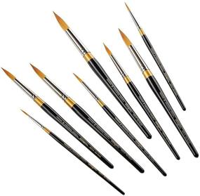 img 2 attached to 🖌️ Premium KINGART Original Golden TAKLON Paint Brush Set - 8 Brushes, Black/Gold/Silver