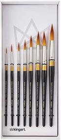 img 4 attached to 🖌️ Premium KINGART Original Golden TAKLON Paint Brush Set - 8 Brushes, Black/Gold/Silver