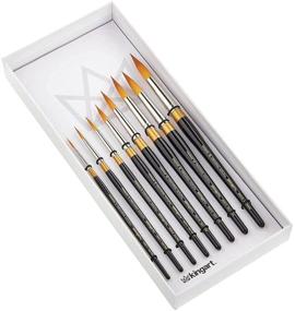 img 1 attached to 🖌️ Premium KINGART Original Golden TAKLON Paint Brush Set - 8 Brushes, Black/Gold/Silver