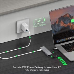 img 1 attached to 💡 WAVLINK USB C Hub: 6-in-1 Type C Adapter Mini Docking Station with 4K HDMI, USB 3.0, SD/TF Card Reader, 87W Power Delivery - Ideal for Windows, Mac, and more!