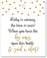 champagne baby shower favor tags logo