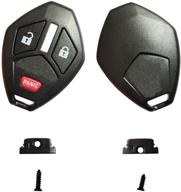 keyless entry remote control car key fob case shell replacement for mitsubishi lancer, outlander, eclipse, endeavor, galant (2+1 buttons, 1 black) logo