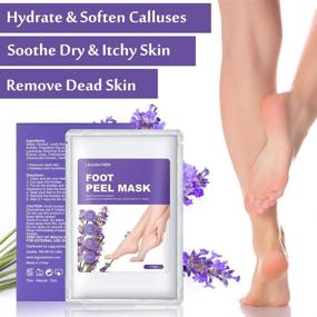 img 1 attached to 👣 Smooth & Soft Feet in 1-2 Weeks: Lagunamoon Lavender Foot Peel Mask - Exfoliating and Moisturizing, 2 Pack