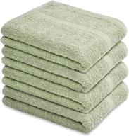 talvania 100% cotton hand towels - premium hotel spa quality 600gsm - super soft & absorbent - ideal for home bath, hand, and face - 16” x 28” size - 4 pack hand towel set in mint green logo