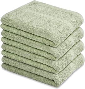img 4 attached to Talvania 100% Cotton Hand Towels - Premium Hotel Spa Quality 600GSM - Super Soft & Absorbent - Ideal for Home Bath, Hand, and Face - 16” X 28” Size - 4 Pack Hand Towel Set in Mint Green