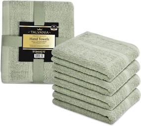 img 3 attached to Talvania 100% Cotton Hand Towels - Premium Hotel Spa Quality 600GSM - Super Soft & Absorbent - Ideal for Home Bath, Hand, and Face - 16” X 28” Size - 4 Pack Hand Towel Set in Mint Green