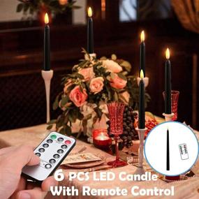 img 3 attached to 🕯️ Enhance Your Holiday Decor with LED Battery Operated Window Candles - Remote Controlled Flameless Taper Candles for Christmas or Halloween, Warm Yellow Flickering Light