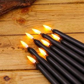 img 1 attached to 🕯️ Enhance Your Holiday Decor with LED Battery Operated Window Candles - Remote Controlled Flameless Taper Candles for Christmas or Halloween, Warm Yellow Flickering Light