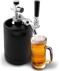 img 4 attached to 🍺 NutriChef PKBRTP60 Mini Keg Growler Dispenser - Detachable Aluminum Regulator & Tap Spear, Easy Storage, Black Matte Powder Coated, 64 Oz - Ideal for Pressurized Homebrew Beer