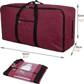 img 1 attached to 🔴 100L Extra Large Storage Bag – Durable 500D Heather Material, Heavy-Duty for Bedding, Pillows, Duvets, Clothes, or Home Moving Use (Red)