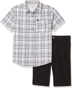 img 3 attached to 👕 Calvin Klein Boys' Shirt Shorts: Stylish and Comfortable Clothing for Kids