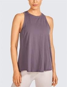 img 3 attached to 🏋️ CRZ YOGA Women's Pima Cotton Yoga Shirts - Tie Back High Neck Workout Tank Tops that Provide a Loose Fit for Athletic Sports