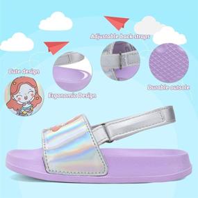 img 1 attached to 👧 Toddler Boys &amp; Girls Slides Sandals for Beach/Pool, Non-Slip Kids Water Shoes Slippers