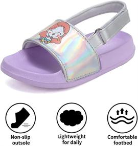 img 2 attached to 👧 Toddler Boys &amp; Girls Slides Sandals for Beach/Pool, Non-Slip Kids Water Shoes Slippers