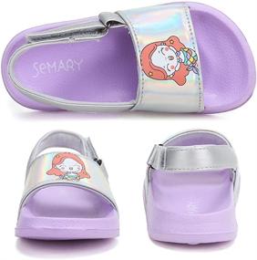 img 3 attached to 👧 Toddler Boys &amp; Girls Slides Sandals for Beach/Pool, Non-Slip Kids Water Shoes Slippers