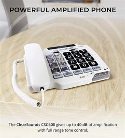 img 3 attached to 📞 Обновленный телефон CSC500 ClearSounds с усилителем для стационарной связи с функцией громкоговорителя и кнопками с фоторамками - до 30 дБ усиления, совместимость с слуховыми аппаратами T-Coil.