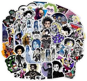 img 4 attached to 🎃 Tim Burton's The Nightmare Before Christmas Theme Stickers - Waterproof Laptop, Skateboard, Snowboard, Car, Bicycle, Luggage Decal Pack of 50pcs