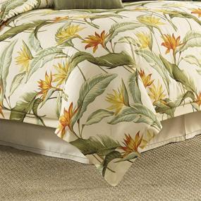 img 2 attached to 🌴 Queen Size Tommy Bahama Birds of Paradise Collection Comforter Set - 100% Cotton, Ultra-Soft Bedding with Matching Shams and Bedskirt, Easy Care & Machine Washable, Coconut