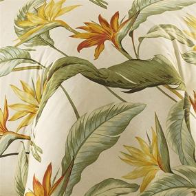 img 1 attached to 🌴 Queen Size Tommy Bahama Birds of Paradise Collection Comforter Set - 100% Cotton, Ultra-Soft Bedding with Matching Shams and Bedskirt, Easy Care & Machine Washable, Coconut