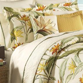 img 3 attached to 🌴 Queen Size Tommy Bahama Birds of Paradise Collection Comforter Set - 100% Cotton, Ultra-Soft Bedding with Matching Shams and Bedskirt, Easy Care & Machine Washable, Coconut