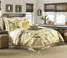 img 4 attached to 🌴 Queen Size Tommy Bahama Birds of Paradise Collection Comforter Set - 100% Cotton, Ultra-Soft Bedding with Matching Shams and Bedskirt, Easy Care & Machine Washable, Coconut