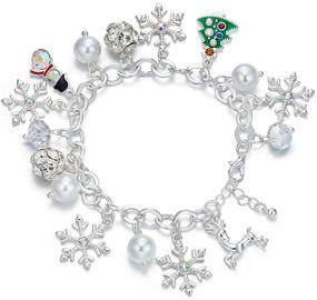 img 4 attached to RareLove Christmas Bracelet Snowflake Adjustable