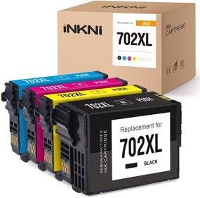 img 4 attached to InkNI Eco-Friendly Ink Cartridge Set for Epson 702XL High Yield - Compatible with Workforce Pro WF-3720 WF-3730 WF-3733 Printer - Black Cyan Magenta Yellow - Pack of 4