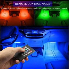 img 3 attached to 🚗 Enhance Your In-Car Experience with 4PCS 48 LED Multicolor Car LED Strip Lights: Sound Activated Atmosphere Decorative Bar Lights with Wireless Remote Control