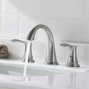 img 2 attached to 🚰 PARLOS Widespread Bathroom Faucet with Metal Pop Up Sink Drain - Brushed Nickel Finish, 2 Handles and cUPC Faucet Supply Lines Included - Demeter 13647