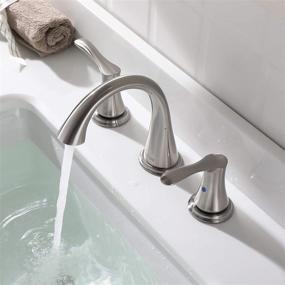 img 1 attached to 🚰 PARLOS Widespread Bathroom Faucet with Metal Pop Up Sink Drain - Brushed Nickel Finish, 2 Handles and cUPC Faucet Supply Lines Included - Demeter 13647