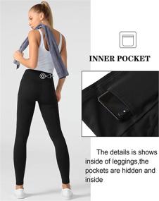 img 1 attached to Dragon Fit High Waist Yoga Leggings: 3-Pocket, Tummy Control Workout Pants for Women