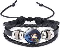 anime demon slayer bracelet: kimetsu no yaiba wristband, tanjirou kamado braided bracelet - ideal for anime fans logo