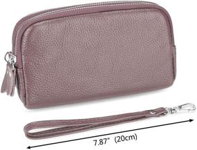 img 1 attached to Yaluxe Wristlet Genuine Leather Removable