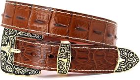 img 4 attached to Everyday Crocodile Men's Accessories - West Star Embossed Belts