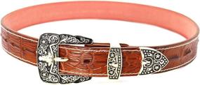 img 2 attached to Everyday Crocodile Men's Accessories - West Star Embossed Belts