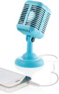 🎤 blue spinning hat microphone speaker for improved seo logo