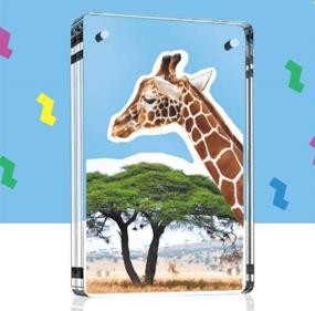 img 1 attached to 🖼️ Magnetic Acrylic Picture Frames - 4.25x6.25” Rounded Corner Frameless Design - Double-Sided - Magnetic Acrylic Frame - Clear Desktop Block Frame - Single Piece