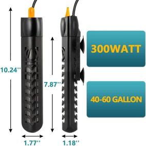 img 3 attached to BOEESPAT Submersible Aquarium Heater 100W/200W/300W/500W with Anti Scald Protector, Thermometer Included - Ideal for Marine Saltwater and Freshwater Fish Tanks