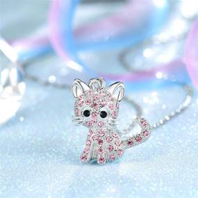 img 2 attached to Shonyin Cat Pendant Necklace Jewelry Gifts for Women Teens and Little Girls, 18+2.4-inch Chain