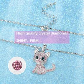 img 1 attached to Shonyin Cat Pendant Necklace Jewelry Gifts for Women Teens and Little Girls, 18+2.4-inch Chain