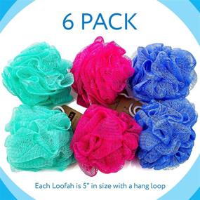 img 2 attached to 🛁 Pack of 6 Eco-friendly Loofah Bath and Shower Sponges - Perfect for Men and Women - Bulk Body Puffs - By IMPRESA