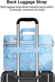 img 1 attached to 🎒 MOSISO Laptop Shoulder Bag: Watercolor Marble Briefcase Sleeve for MacBook Pro/Air 13 inch & 13-13.3" Notebook Computer - Turquoise with Trolley Belt